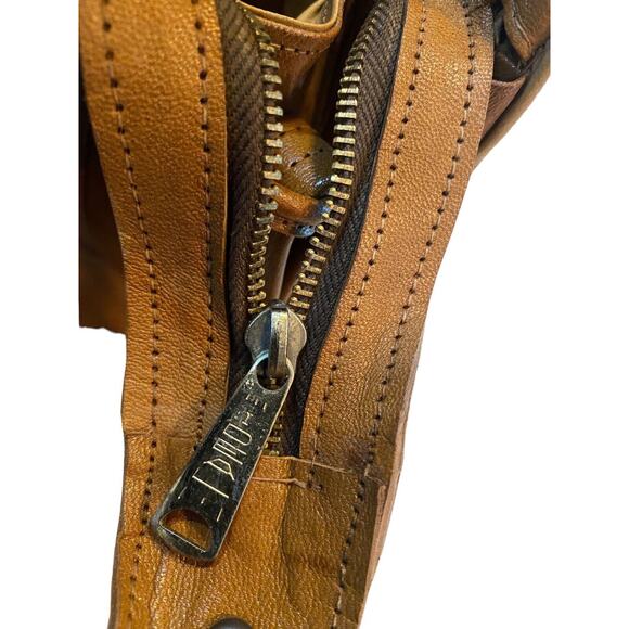 LOPEZ CAMACHO LEATHER HANDBAG, Hand Made In Mexico Indian Flower Excellent Cond - Picture 8 of 13